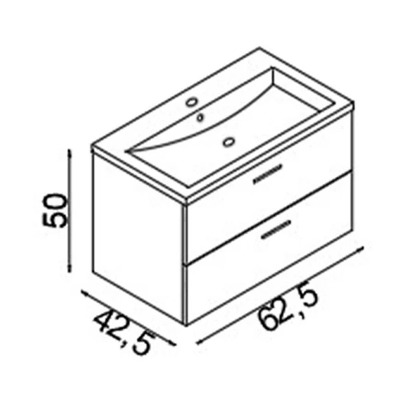 Teta Home Batum 65 cm MDF Banyo Lavabolu Alt Dolap  Beyaz - 4
