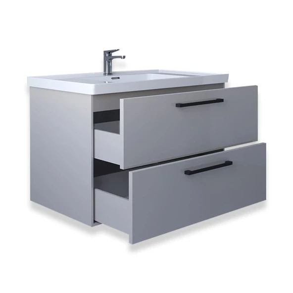 Teta Home Batum 65 cm MDF Banyo Lavabolu Alt Dolap  Krem - Resim 2