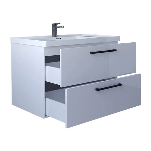 Teta Home Batum 65 cm MDF Banyo Lavabolu Alt Dolap  Beyaz - 2