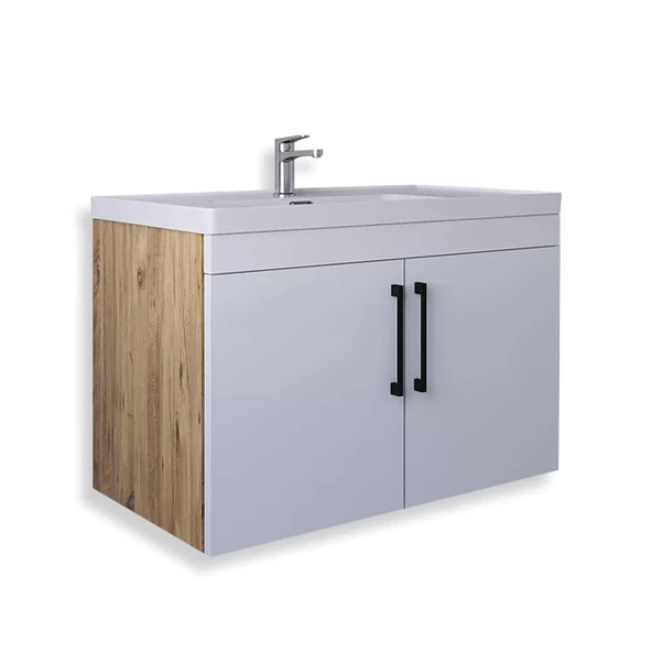 Teta Home Yalova 65 cm Mdf Banyo Lavabolu Alt Dolap  Atlantik Çam-Beyaz