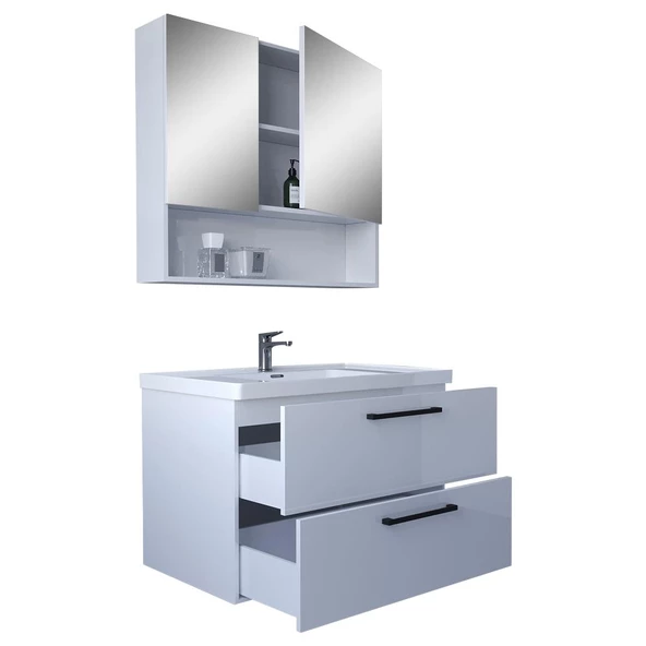 Teta Home Batum 65 Cm Mdf Banyo Dolabı Seti  Beyaz - 2