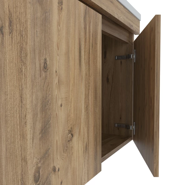 Teta Home Tokyo 80 Cm Mdf Banyo Dolabı Seti +Boy Dolabı  Atlantik Çam - 3