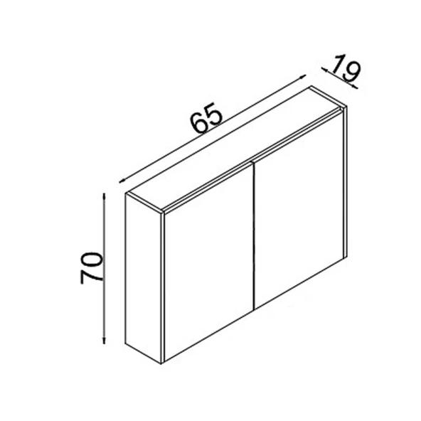 Teta Home Mersin 65CM Mdf Banyo Aynalı Üst Dolap  Teak - 3