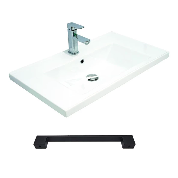 Teta Home Lizbon 100 Cm Mdf Banyo Lavabolu Alt Dolap  Atlantik Çam-Beyaz - 3