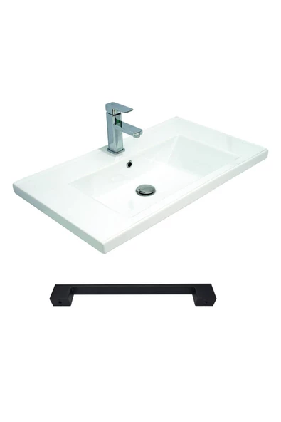 Teta Home Yalova 80 cm Mdf Banyo Lavabolu Alt Dolap  Atlantik Çam-Beyaz - 3