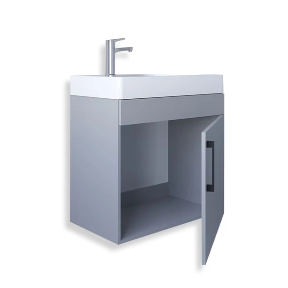 Teta Home Rio 45 cm Mdf Banyo Lavabolu Alt Dolap  Antrasit - 2
