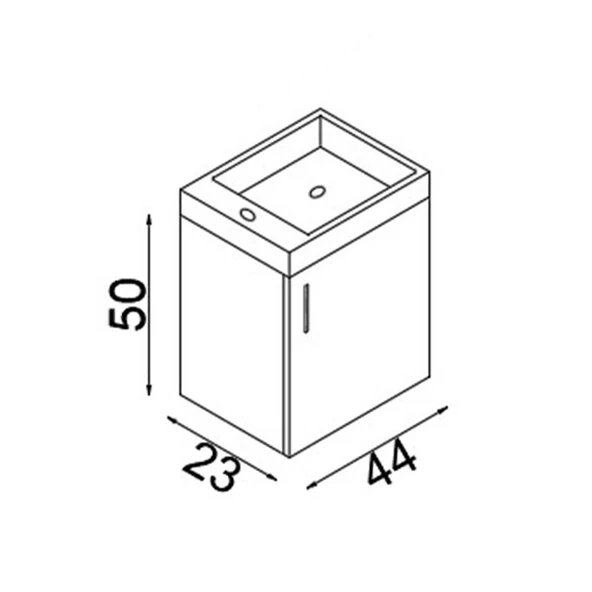 Teta Home Rio 45 cm Mdf Banyo Lavabolu Alt Dolap  Beyaz - 4