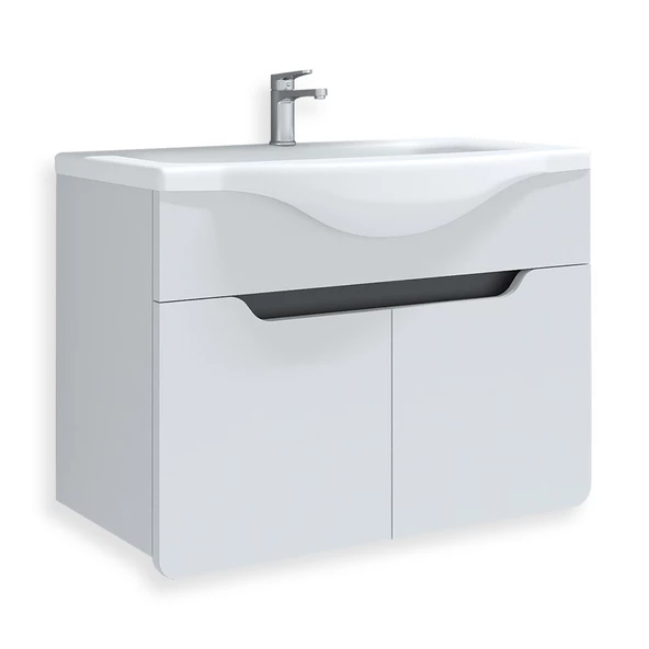Teta Home Meksika 55 cm Mdf Banyo Lavabolu Alt Dolap  Beyaz-Antrasit - 2