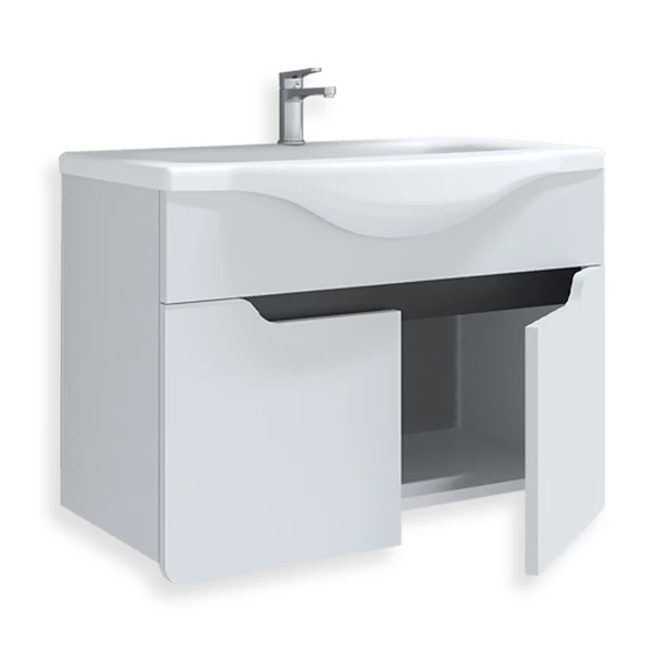 Teta Home Meksika 55 cm Mdf Banyo Lavabolu Alt Dolap  Beyaz-Antrasit