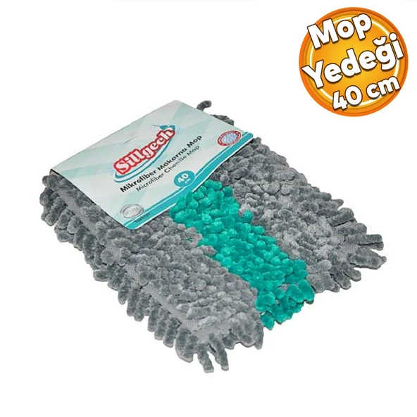 Ev Ofis İş yeri Sillgech Mikrofiber Makarna Temizlik Kurulama Mop Vileda Yedeği 40 Cm EH320