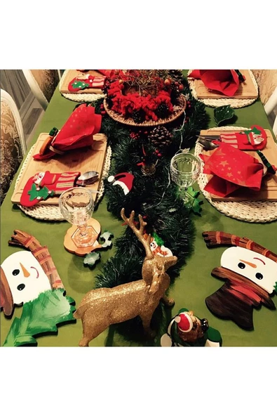 Kardan Adam Ahşap Supla - Amerikan Servis - Tabak Altı - 3