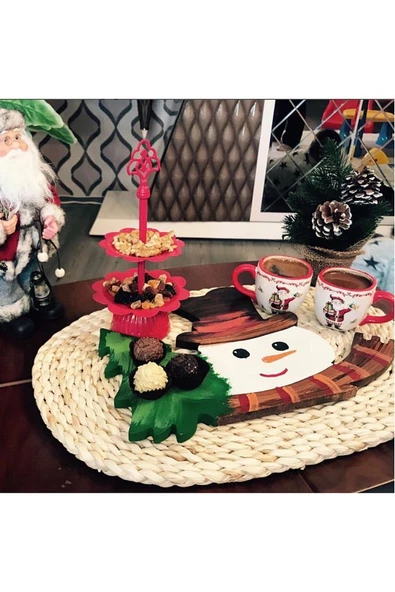 Kardan Adam Ahşap Supla - Amerikan Servis - Tabak Altı