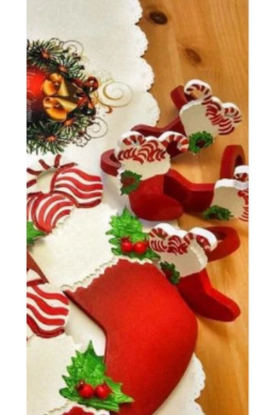 Noel Çorabı Peçete Halkası & Peçete Yüzüğü 2'li - 2