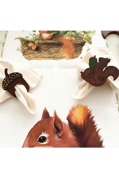 Meşe Palamudu Peçete Halkası & Peçete Yüzüğü 2'li