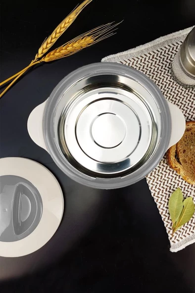 Digithome Paslanmaz Çelik Hazneli Yemek Termosu 500 Ml Beyaz - CKR3148 C320.025 - 2