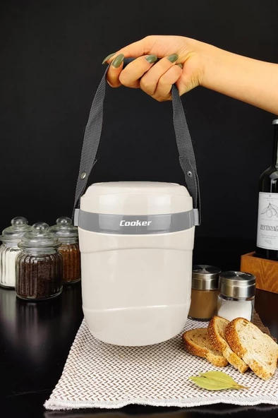 Digithome Paslanmaz Çelik Hazneli 3'lü Yemek Termosu 1,2 Lt Beyaz - CKR3146 C320.025 - 4