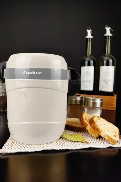 Digithome Paslanmaz Çelik Hazneli 3'lü Yemek Termosu 1,2 Lt Beyaz - CKR3146 C320.025 - 3