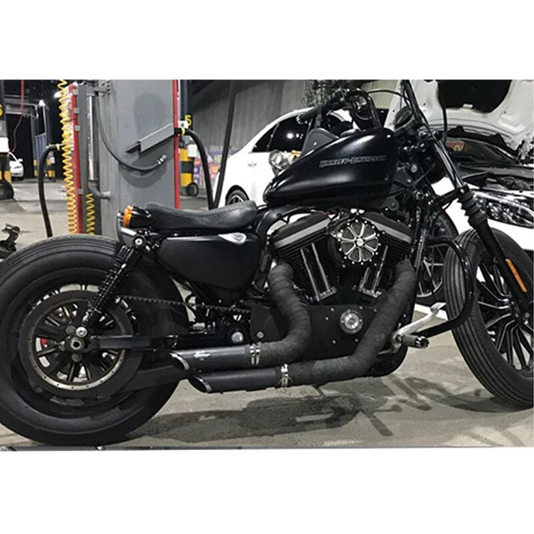 30 metre 5 cm Cam Elyaf Ekzoz Sargısı Manifold Sargı Bezi Yanmaz Bant Siyah Amyant 3 mm (Kalınlık) - Resim 7