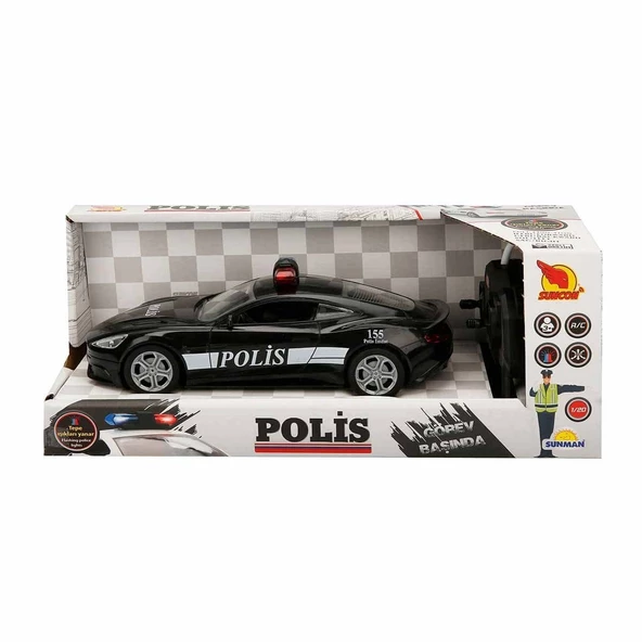 20357 Uzaktan Kumandalı Suncon Işıklı Polis Arabası 21 cm - Resim 4