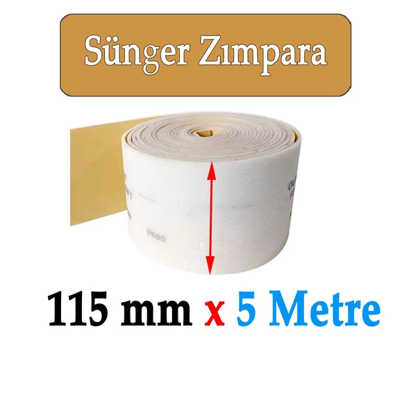 Ahşap Sünger Zımpara Kağıdı Mutfak Banyo Bulaşık Süngeri Bant Kağıt Süngerli Zımpara 5 Metre 220 Kum - 5