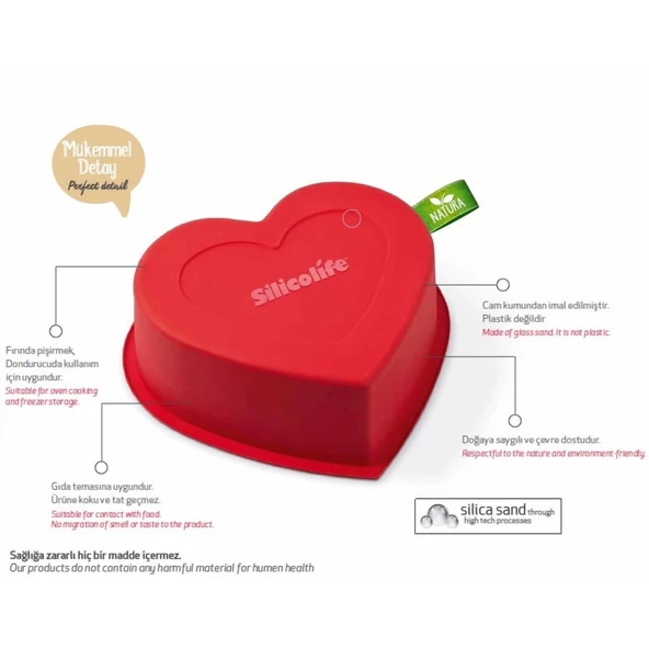 Silikon Kalp Kek Kalıbı - 2