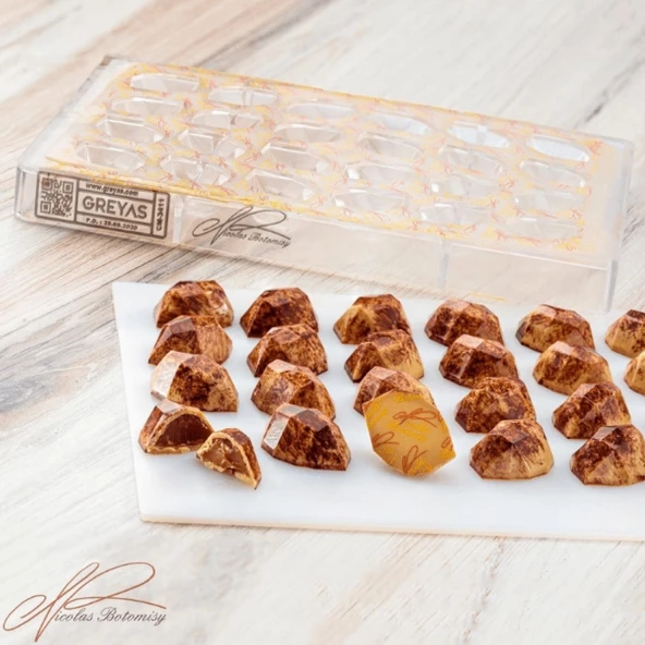 Polikarbon Kristal Pralin Çikolata Kalıbı-3411 - Resim 3