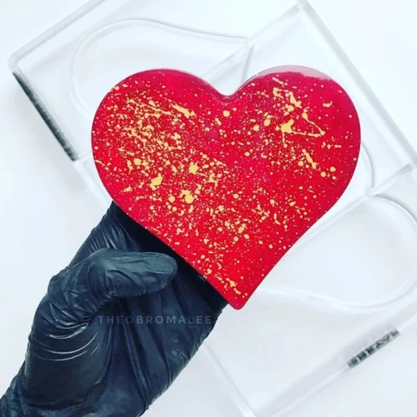 Polikarbon Kalp Tablet Çikolata Kalıbı 100 gr | Cm-3246