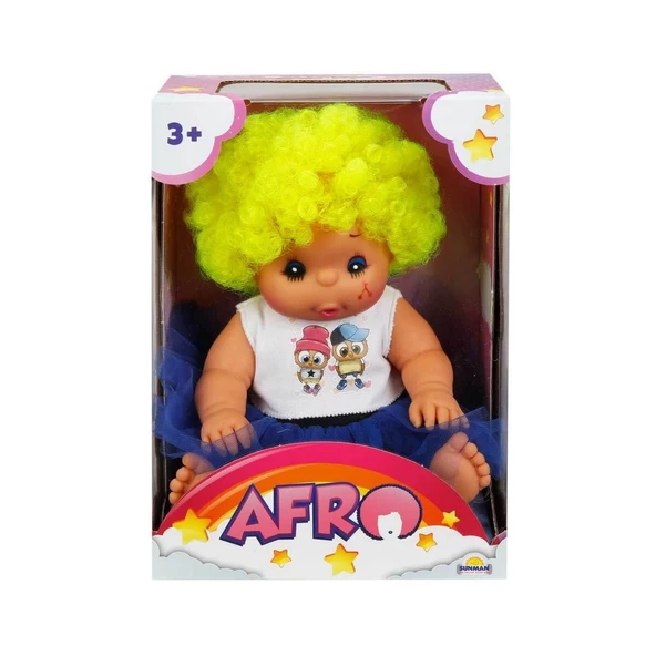 20040 Afro Kıvırcık Saçlı Bebek 23 cm -Sunman - Resim 5