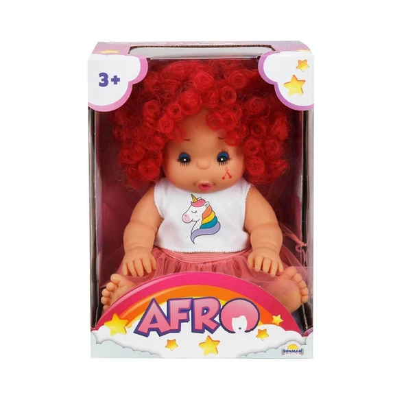 20040 Afro Kıvırcık Saçlı Bebek 23 cm -Sunman - Resim 4