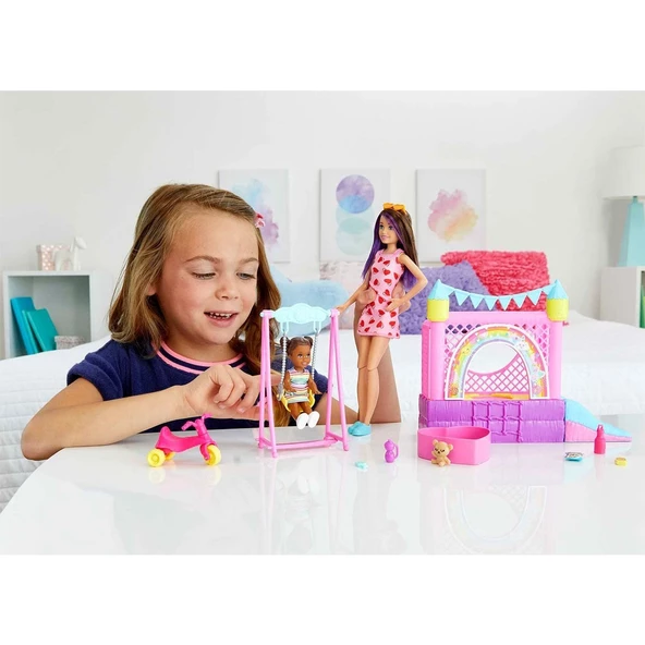 HHB67 Barbie  Bebek Bakıcısı Skipper Oyun Evi Seti - 6
