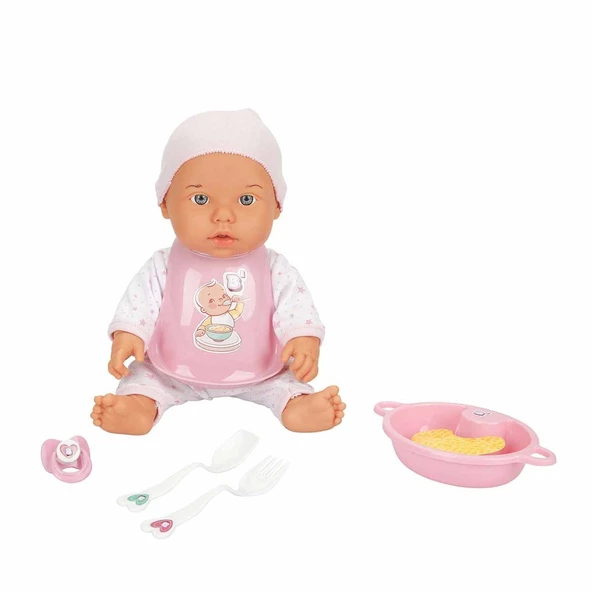 030021 Sunman, Bebelou Yemek Zamanı Sesli Bebek Seti 35 cm / +3 yaş - Resim 5