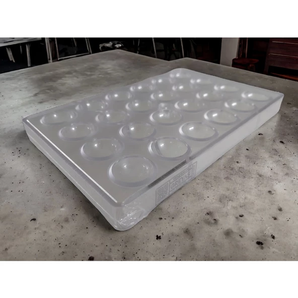 Polikarbon Yuvarlak Pralin Çikolata Kalıbı 10.5 gr | Cm-3262 - Resim 6