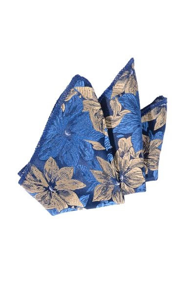 Cengiz İnler Büyük Çiçek Desenli Mendilli Mikrofiber Erkek Kravat - Resim 3