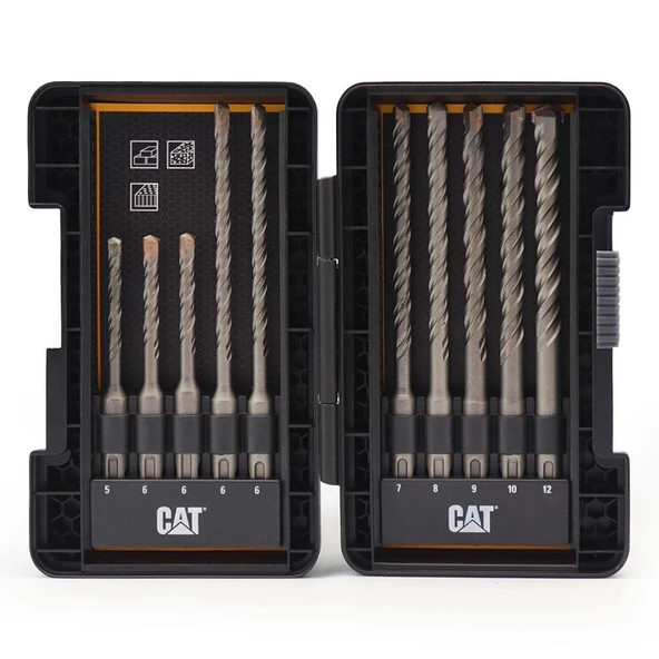 Cat Da03901 10 Parça Tungsten Karbür Sds-Plus Beton Matkap Uç Seti - 2