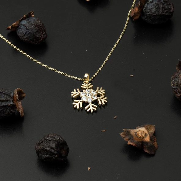 Altın Kartanesi Taşlı Kolye - Resim 4