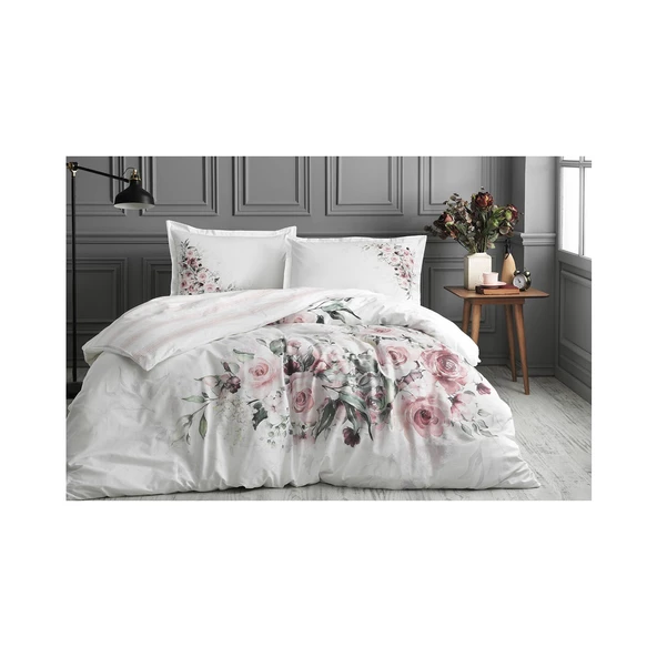 Özdilek Çift Kişilik Beyaz Marco Rosa Nevresim Takımı 7216 - 2