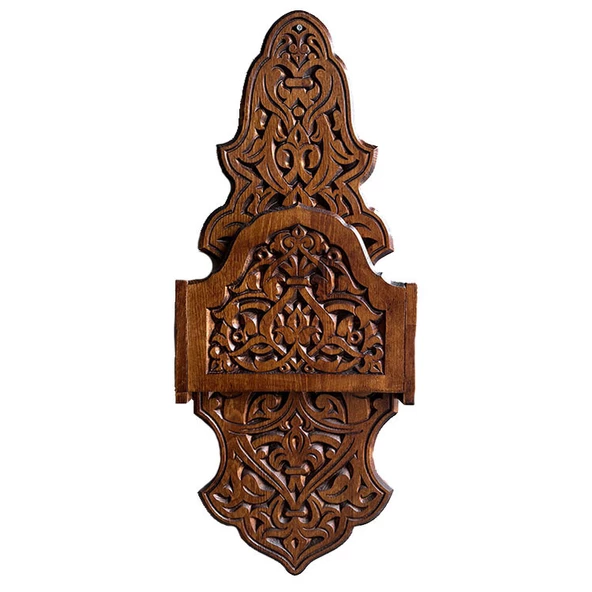 Şamdanlık Ahşap - Büyük Kuran Rafı - Mumluk Ahşap Raf - 2