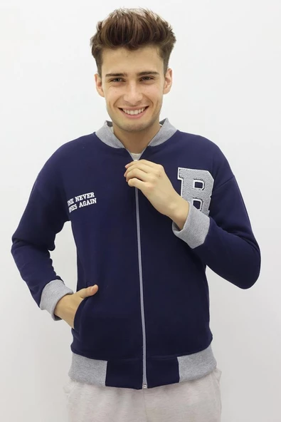 GALA unisex fermuarlı  kız erkek kolej ceket - 2