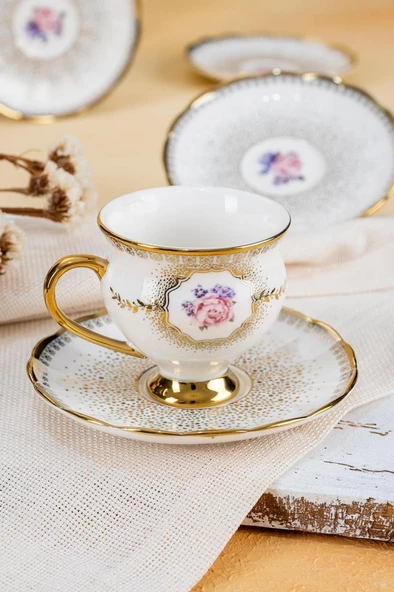 Acar HXF-22-0207 Dianna 6 Kişilik Kahve Fincanı Takımı - 4