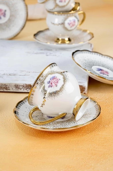 Acar HXF-22-0207 Dianna 6 Kişilik Kahve Fincanı Takımı - 3