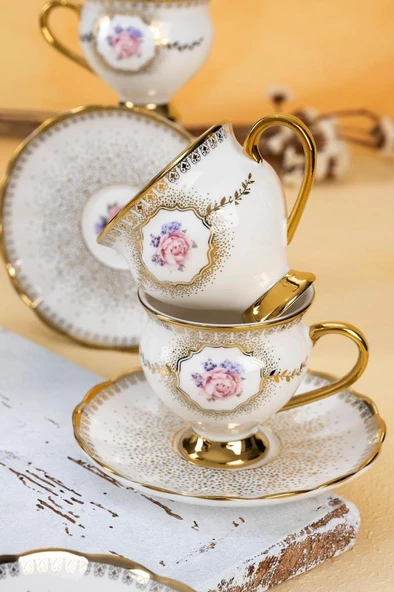 Acar HXF-22-0207 Dianna 6 Kişilik Kahve Fincanı Takımı - 2