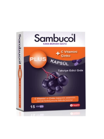 Sambucol Plus Kara Mürver Özütü + C Vitamini & Çinko 15 Kapsül