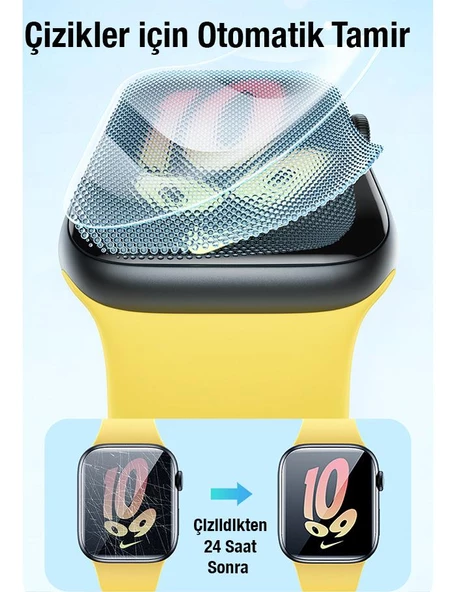Baseus Full Kaplama Apple Watch 4,5,6,SE ve SE2 40mm İle Uyumlu Ekran Koruyucu, Çizik ve Kırılma Önleyici Nano - 3