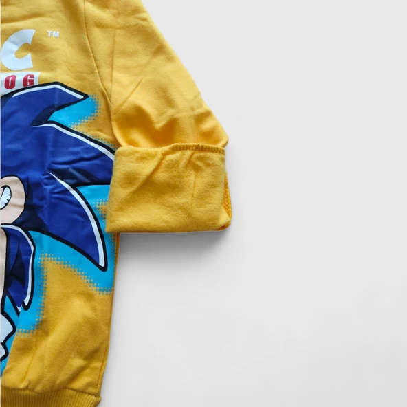 Sarı Renk Sonic Desenli Şardonlu Eşofman Takım - 4