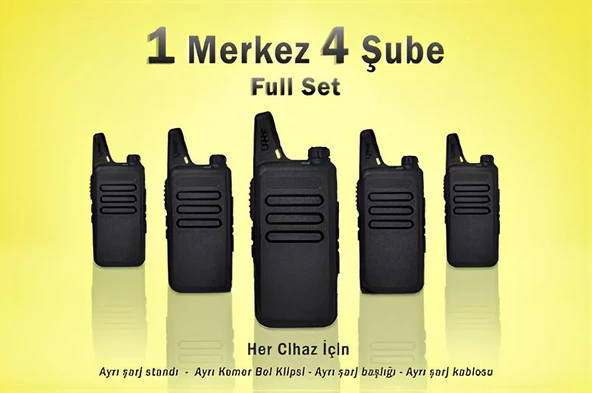 Çaycı Telsizi 1 Merkez 4 Şube Kulaklık Hediyeli Full Set - 1