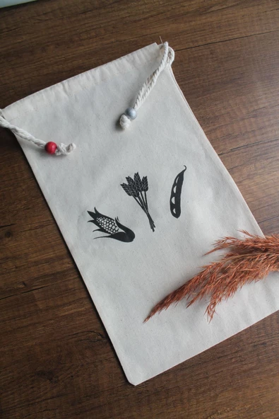 30x40cm -  2 Adet Keten Bakliyat Çok Amaçlı Kese - Saklama Torbası - Tarhana & Pirinç  Torbası - 5