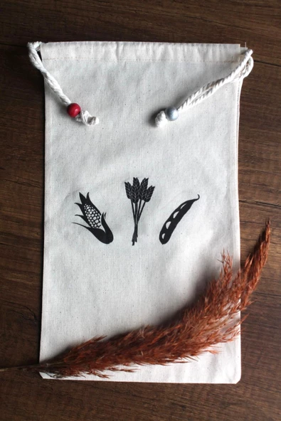 30x40cm -  2 Adet Keten Bakliyat Çok Amaçlı Kese - Saklama Torbası - Tarhana & Pirinç  Torbası - 2