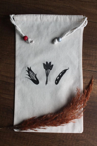 30x40cm -  2 Adet Keten Bakliyat Çok Amaçlı Kese - Saklama Torbası - Tarhana & Pirinç  Torbası - 3