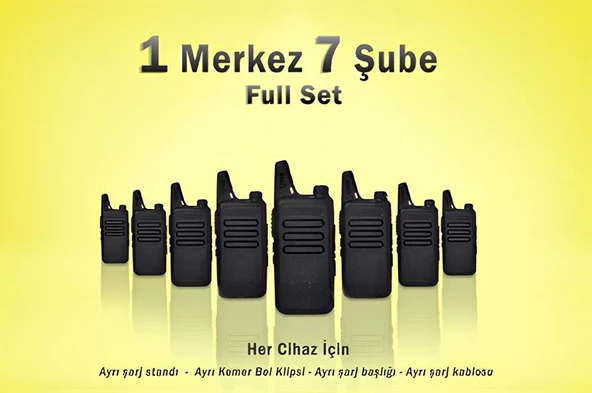 Çaycı Telsizi 1 Merkez 7 Şube Full Set