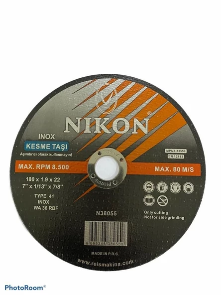 Nikon 38055 Düz 180X1,9X22mm İnox Kesme Taşı